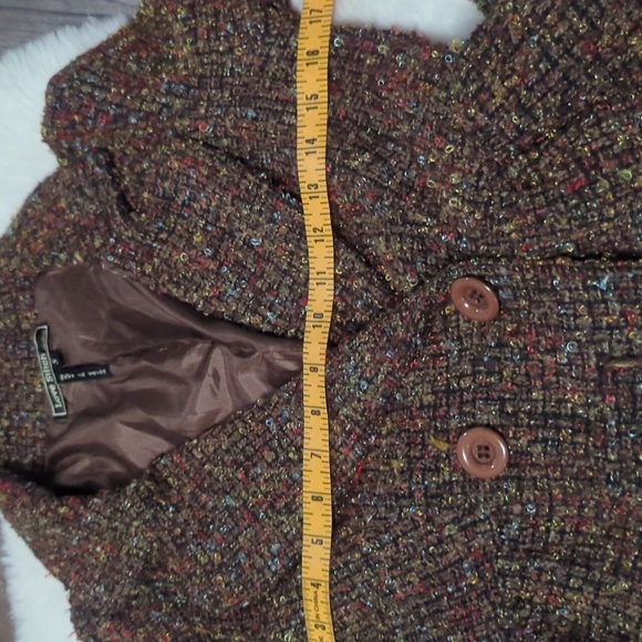 LOVE STITCH Cropped Tweed Frilly Peplum Blazer - Picture 9 of 11